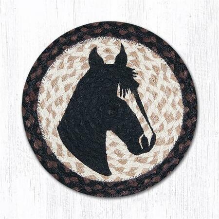 CAPITOL IMPORTING CO Horse Portrait Printed Swatch Round Rug, 10 x 10 in. 80-313HP